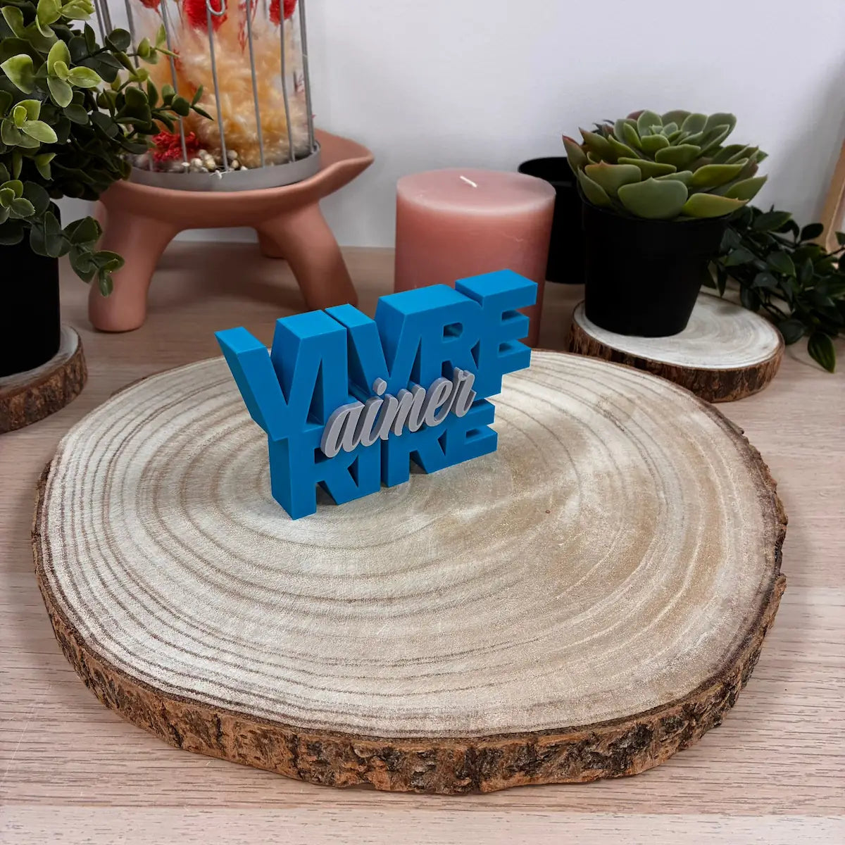 Mot Déco "Vivre Aimer Rire" imprimé en 3D | Décoration 3D - POMM Créations