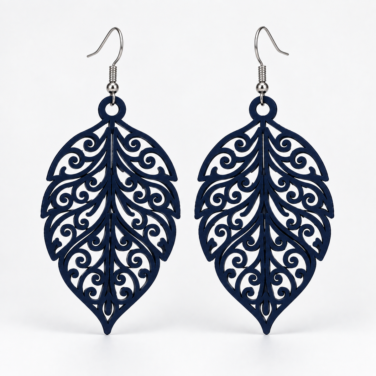 Boucles d'oreilles Feuillage royal en 3D – vue 2