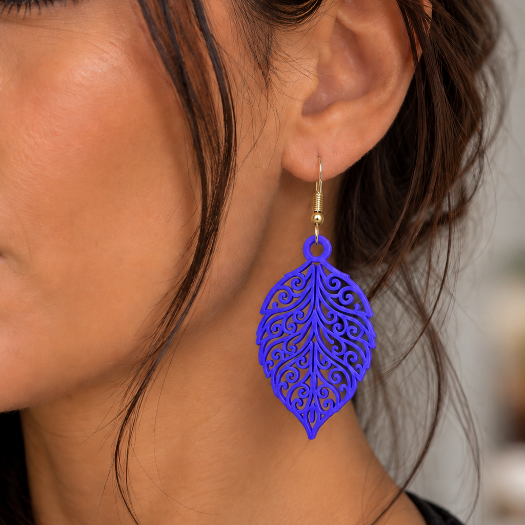 Boucles d'oreilles Feuillage royal en 3D – vue 19