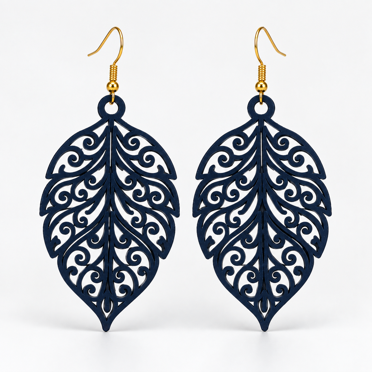 Boucles d'oreilles Feuillage royal en 3D
