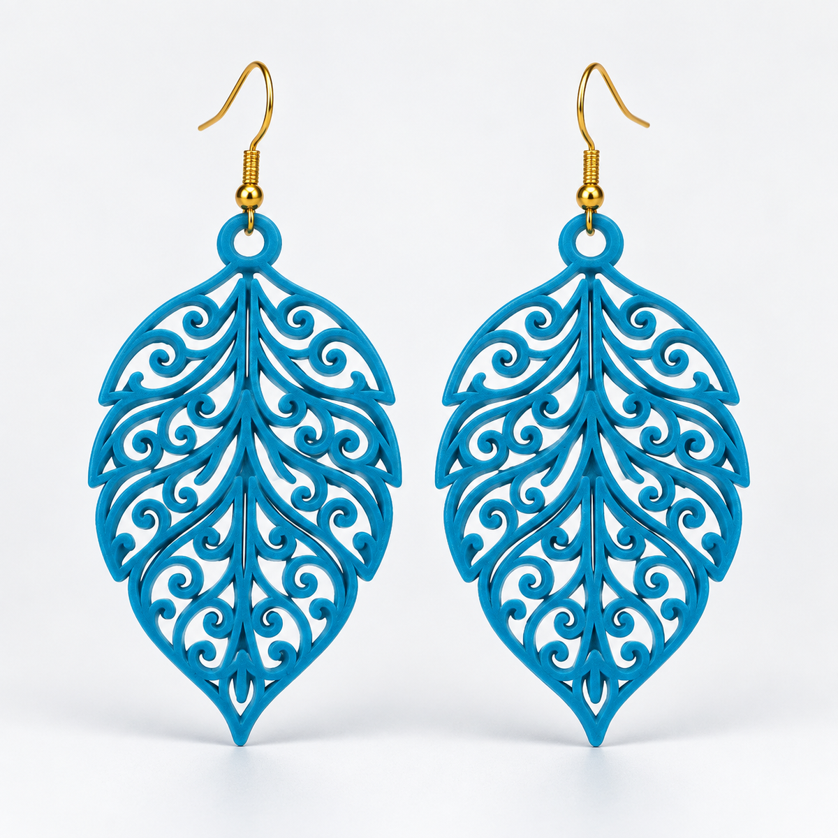 Boucles d'oreilles Feuillage royal en 3D – vue 5