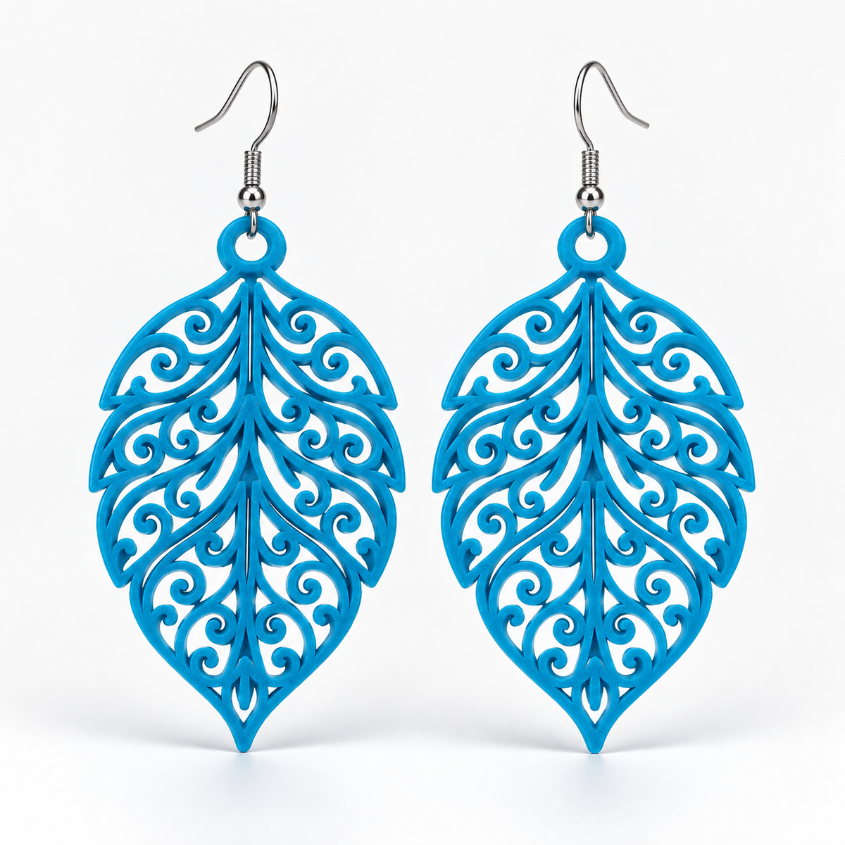 Boucles d'oreilles Feuillage royal en 3D – vue 6