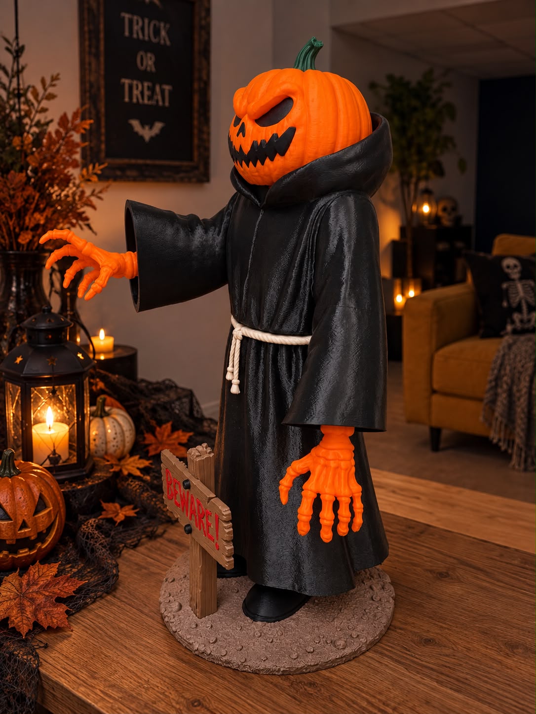 Citrouille faucheuse d'Halloween XXL en 3D – vue 3