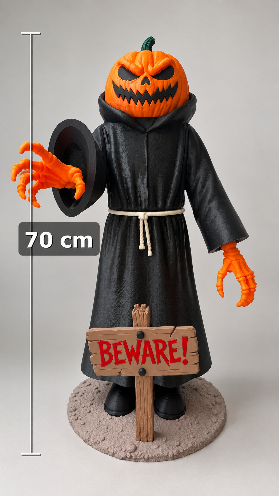 Citrouille faucheuse d'Halloween XXL en 3D – vue 6