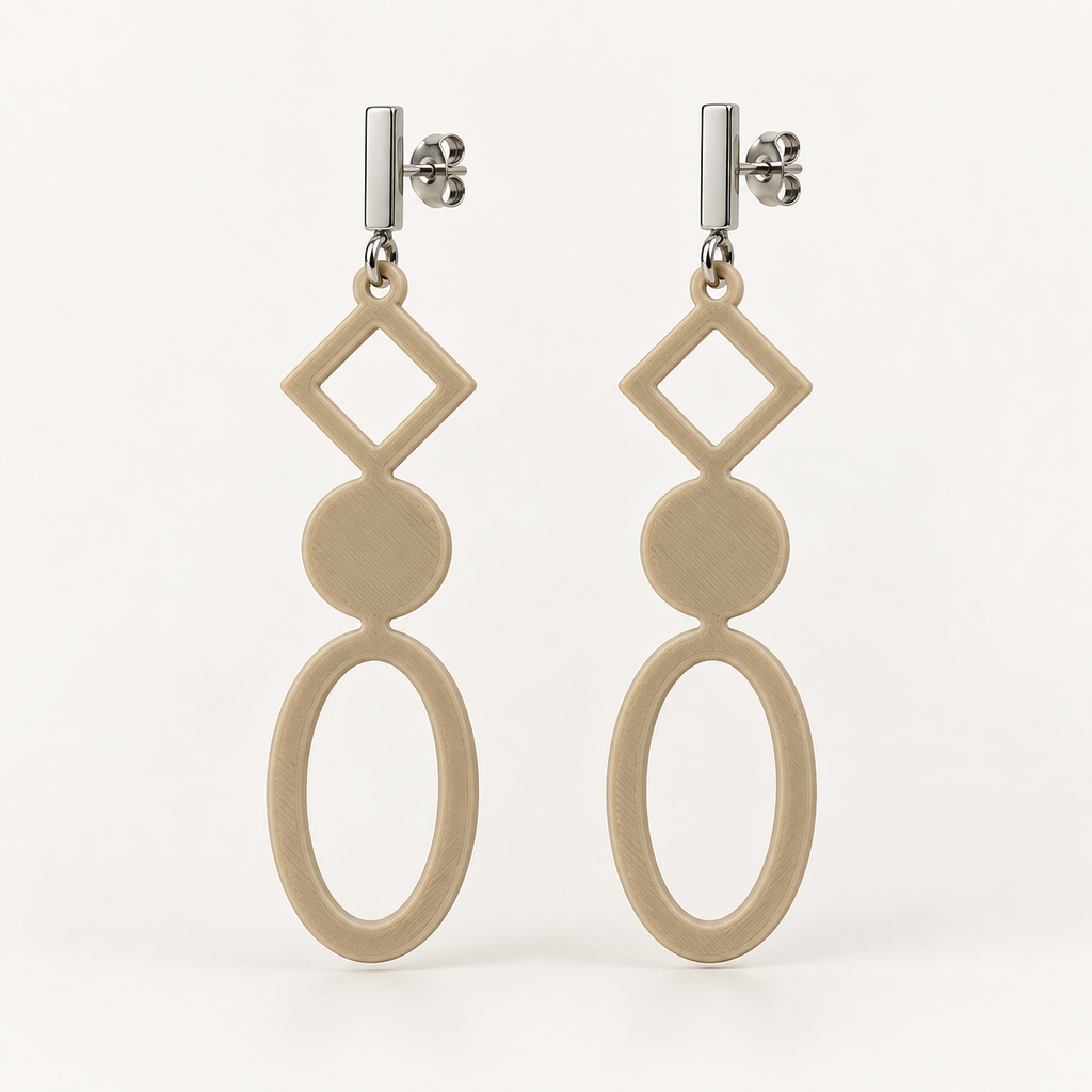 Boucles d'oreilles Éclat urbain en 3D – vue 2