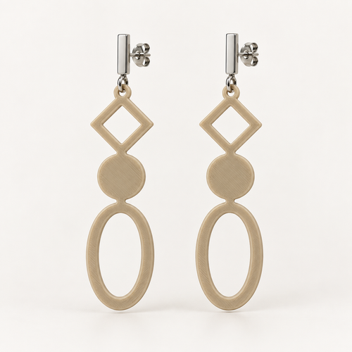 Boucles d'oreilles Éclat urbain en 3D – vue 2