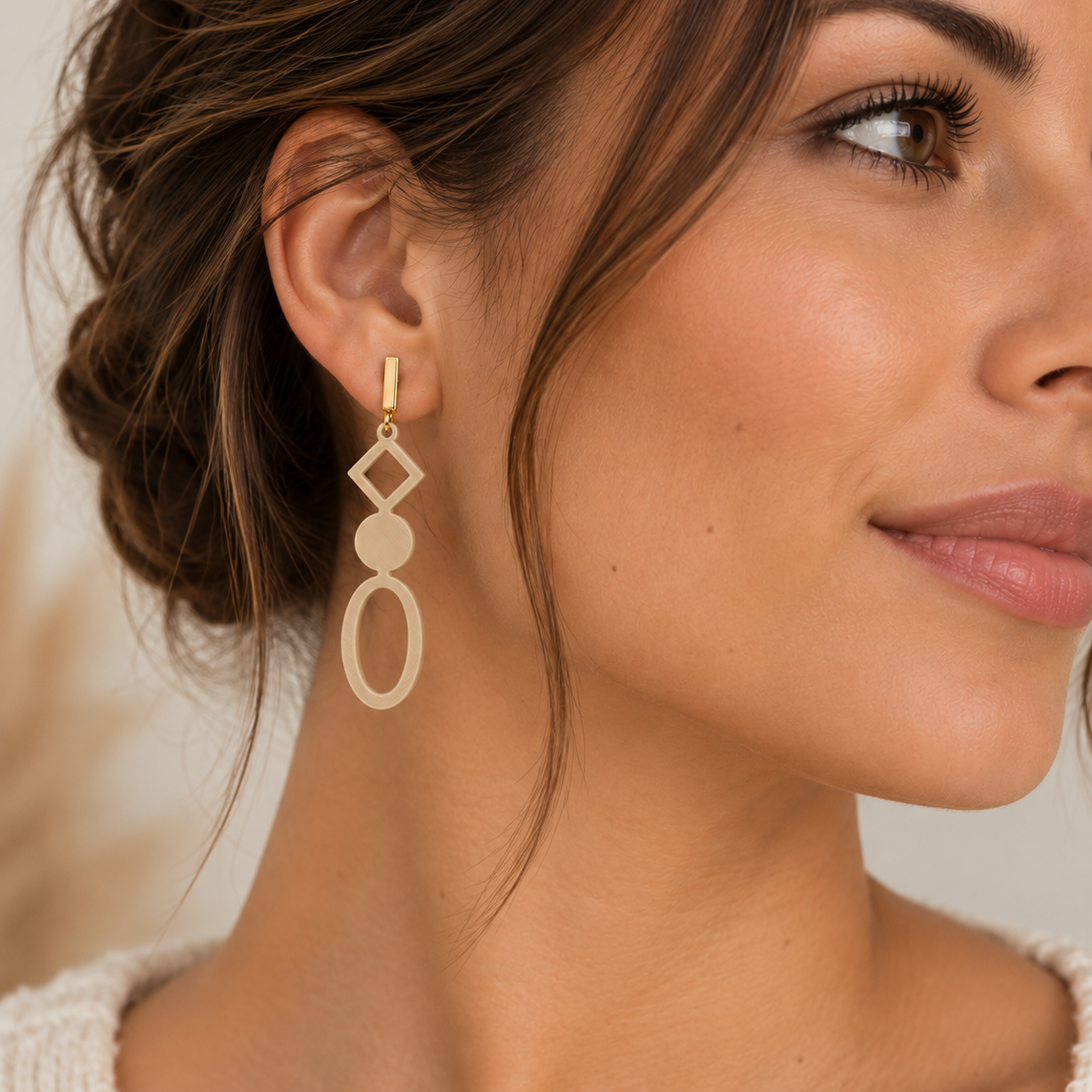 Boucles d'oreilles Éclat urbain en 3D – vue 3