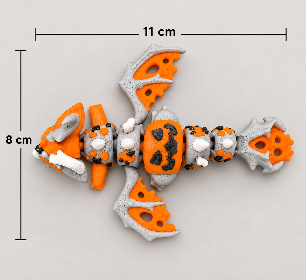 Dragon articulé et œuf citrouille en 3D – vue 8