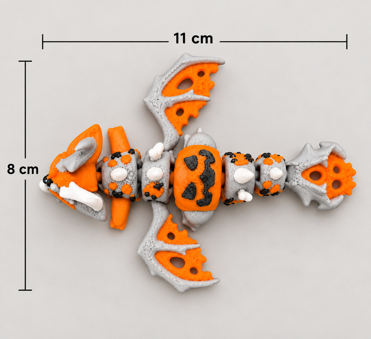 Dragon articulé et œuf citrouille en 3D – vue 8