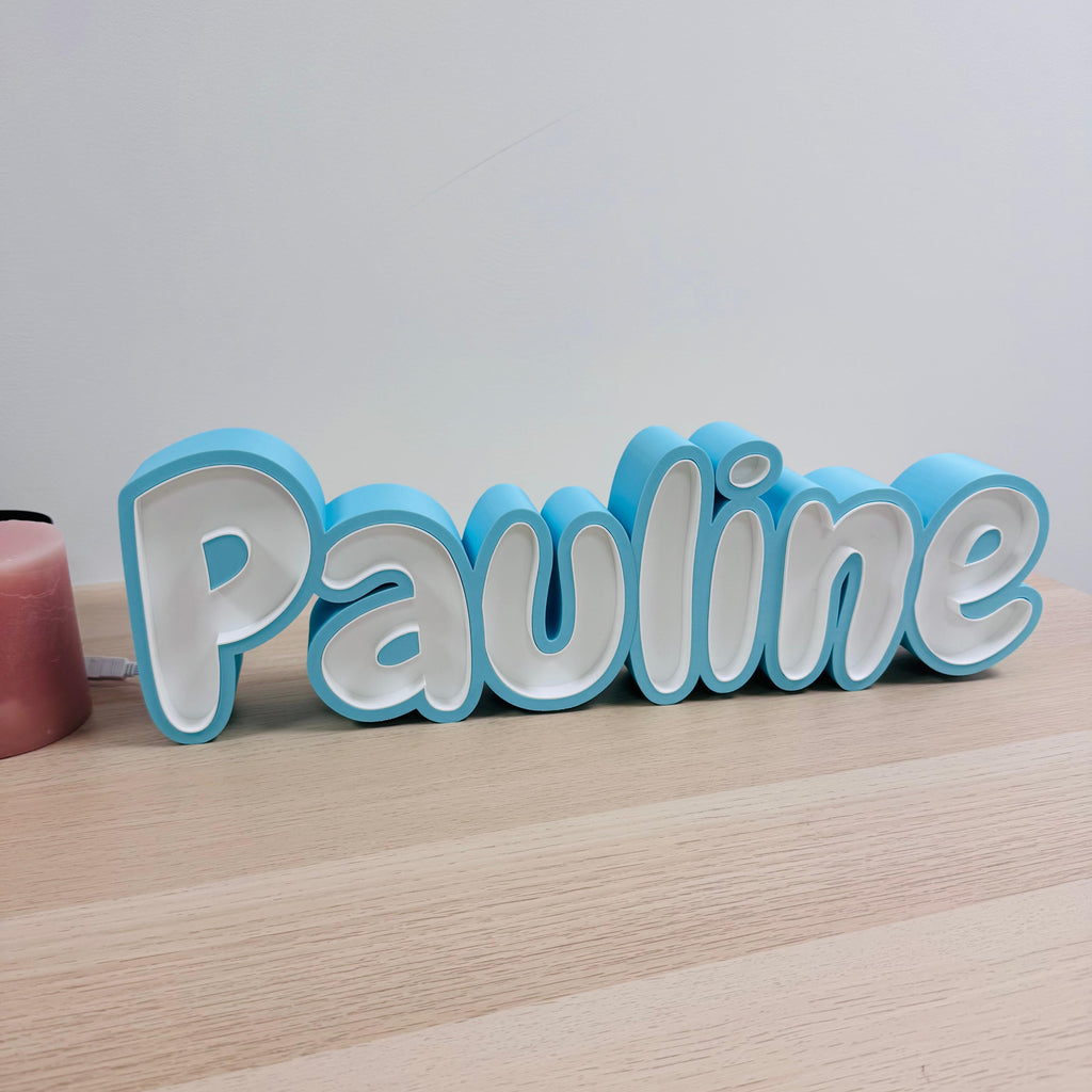 Lampe/veilleuse prénom à LED imprimée en 3D à personnaliser | Décoration 3D - POMM Créations