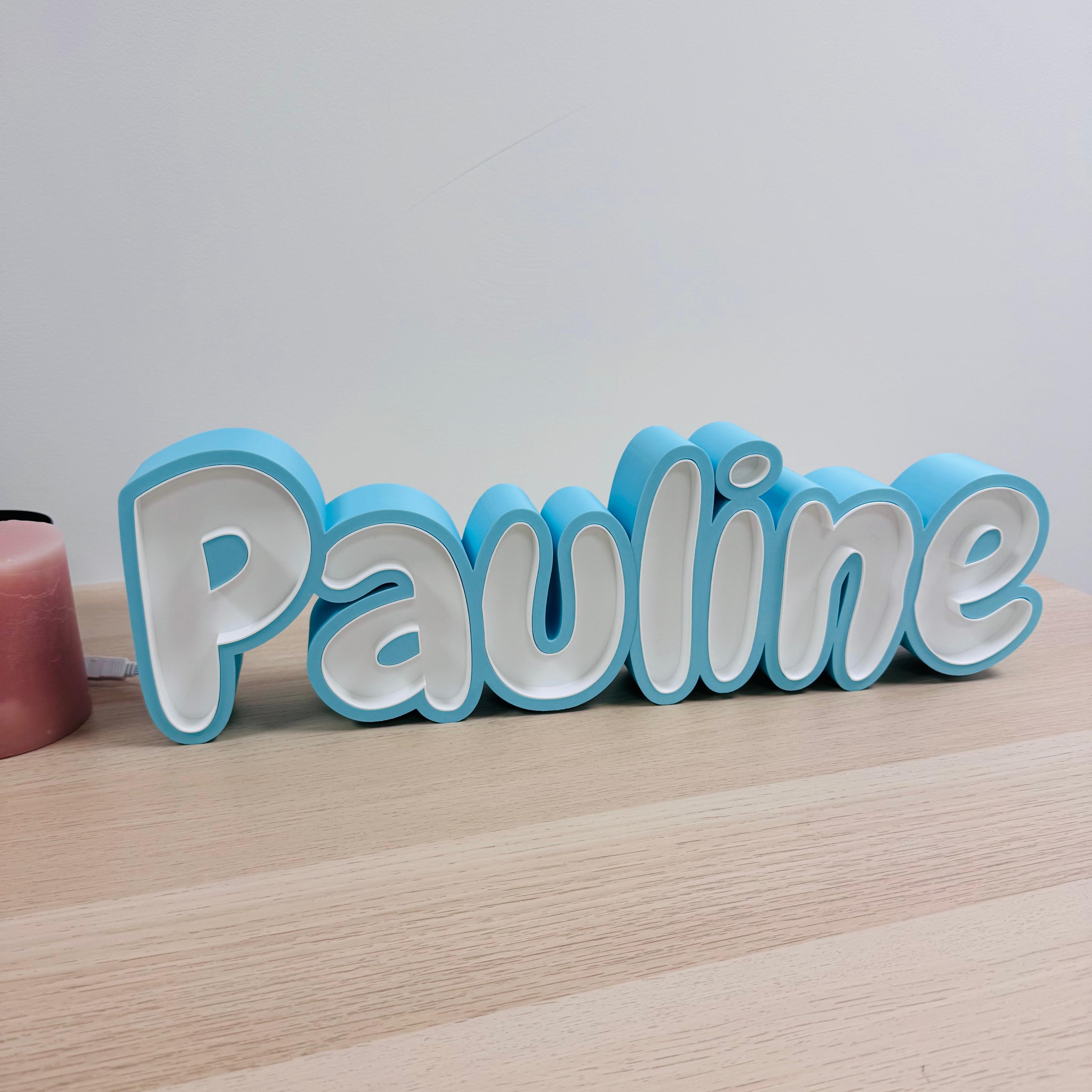 Lampe/veilleuse prénom à LED imprimée en 3D à personnaliser | Décoration 3D - POMM Créations