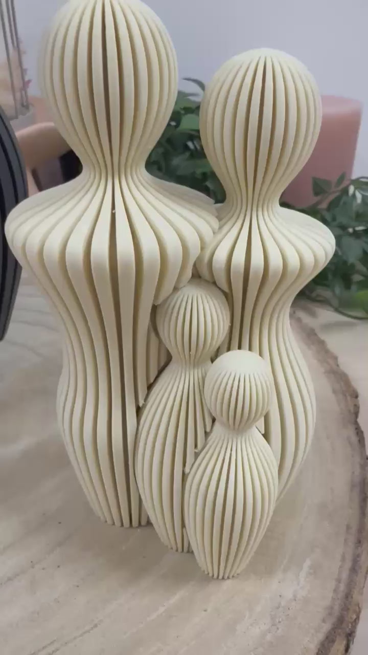 Famille avec 2 enfants imprimée en 3D | Décoration 3D - POMM Créations