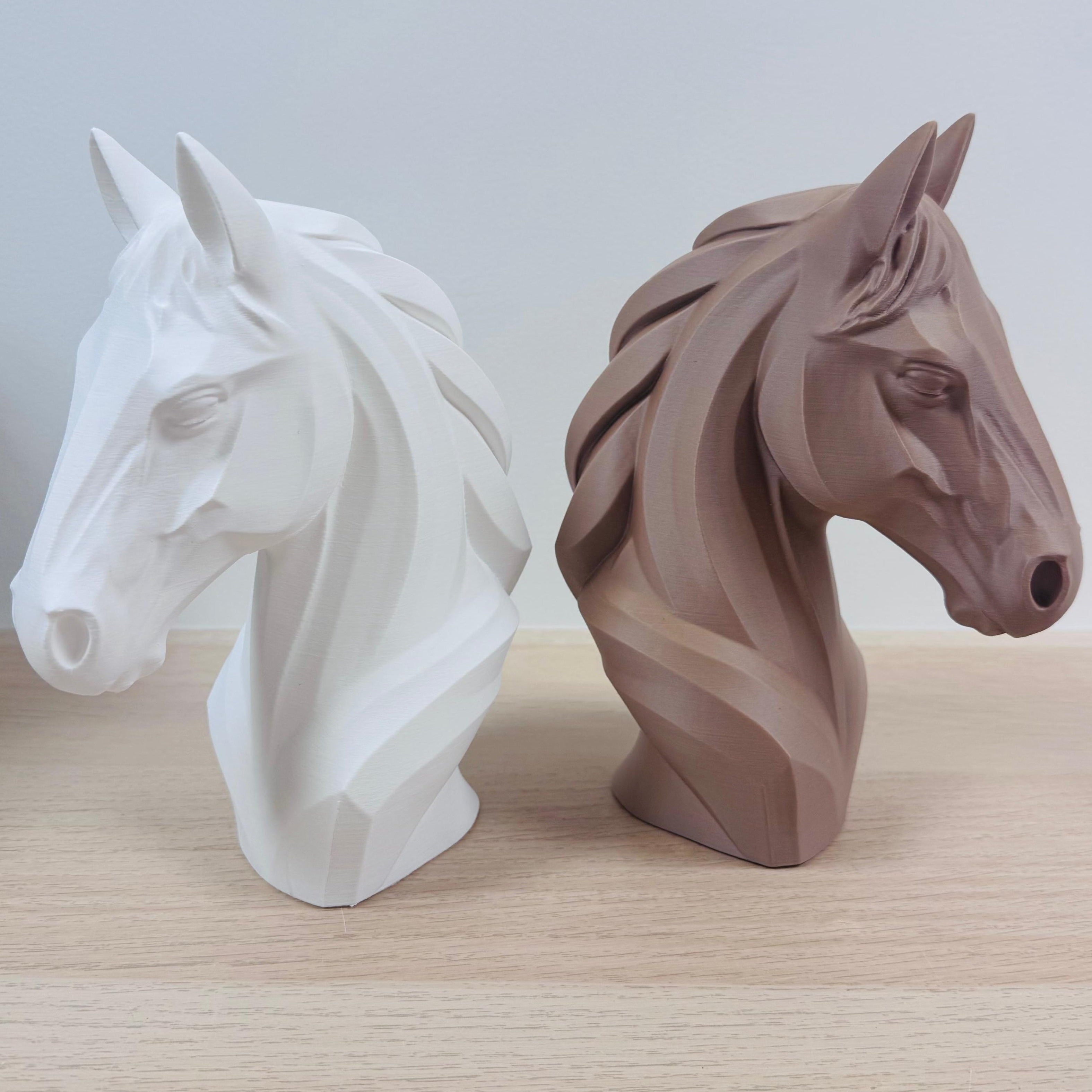 Tête de cheval imprimée en 3D | Figurine 3 D - POMM Créations